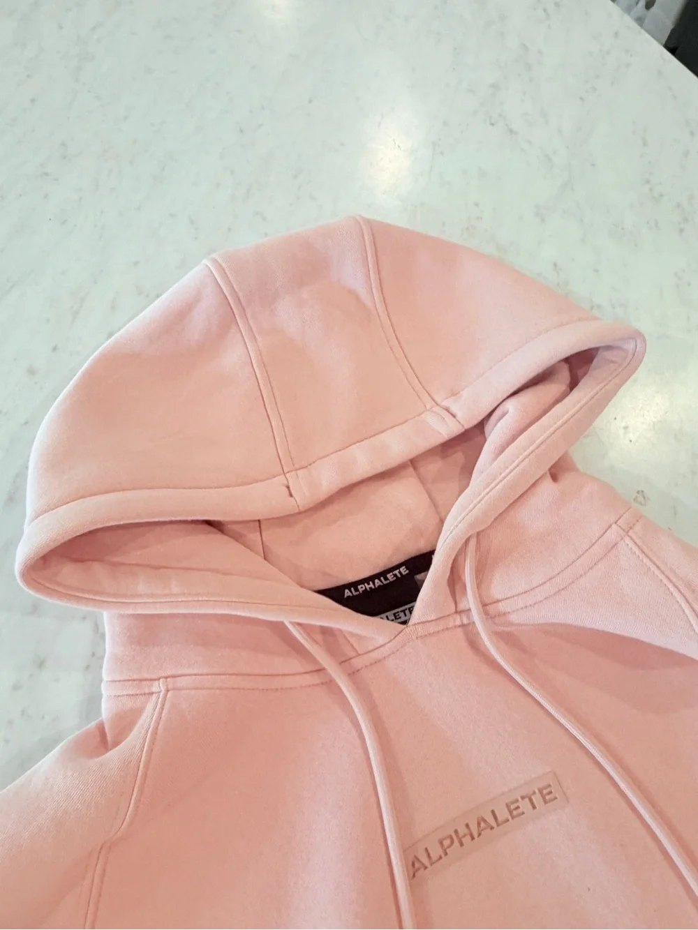 Alphalete Men's Pink Crewneck Hoodie Pullover